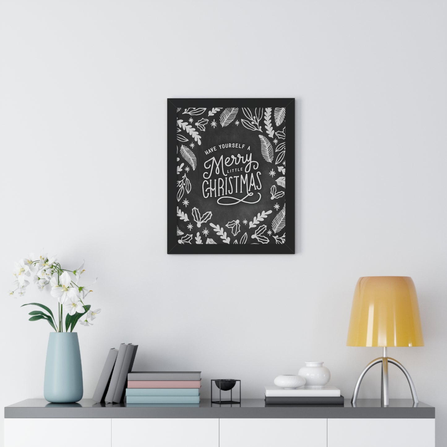 Chalkboard Print - Merry Little Christmas (framed)