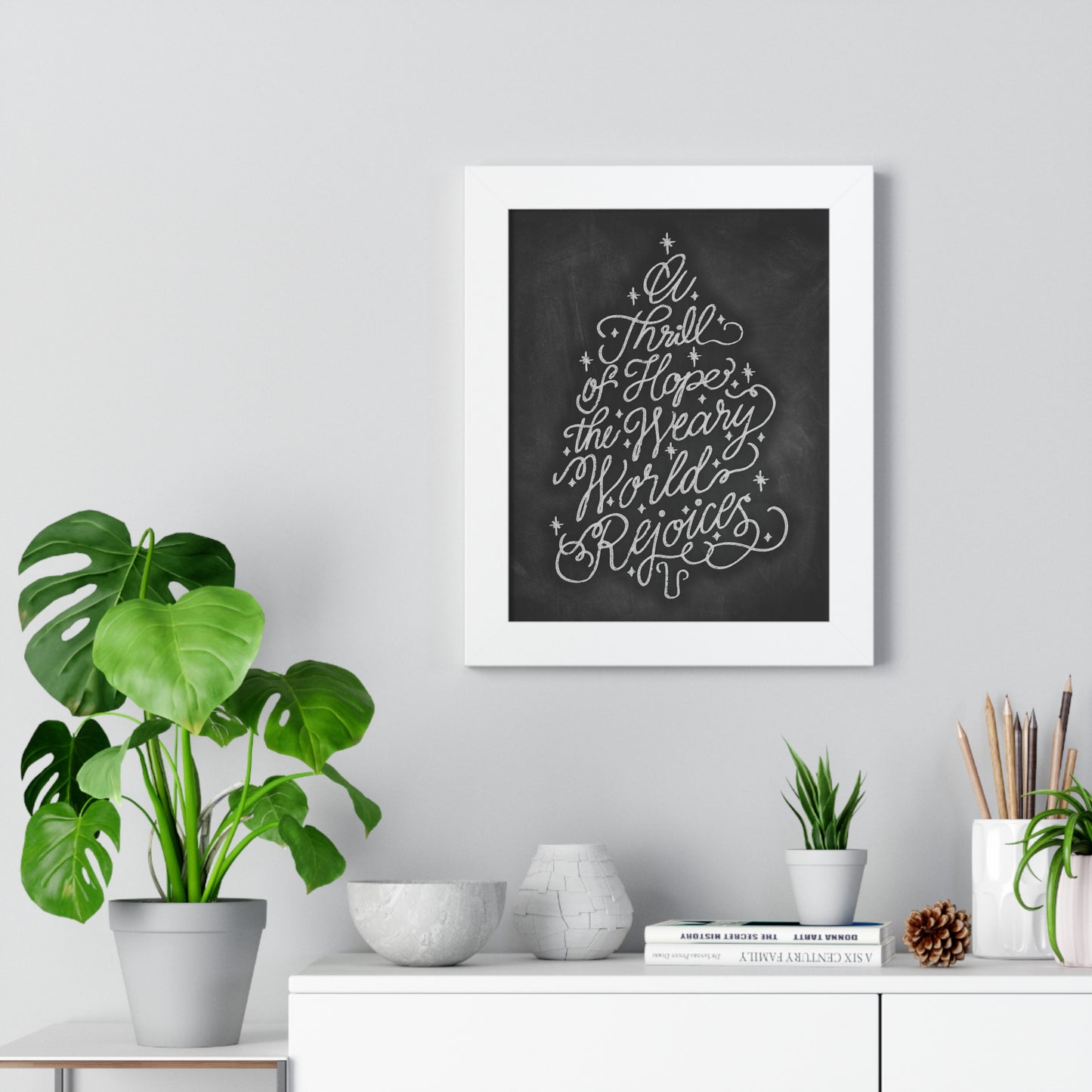 Chalkboard Print - Thrill of Hope (Framed)