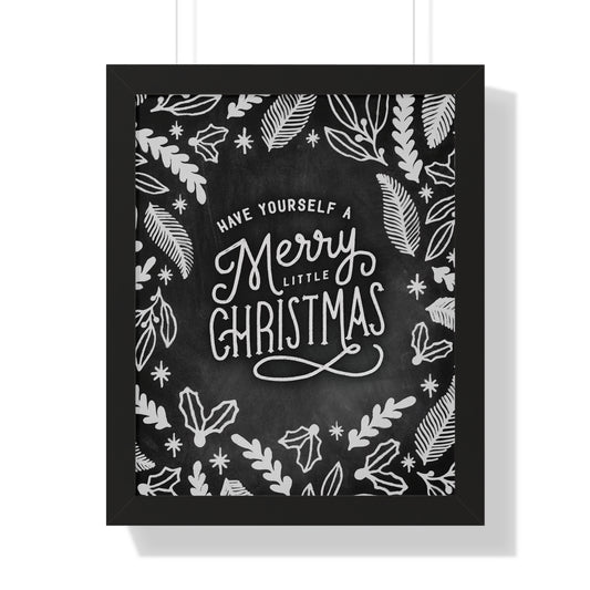 Chalkboard Print - Merry Little Christmas (framed)