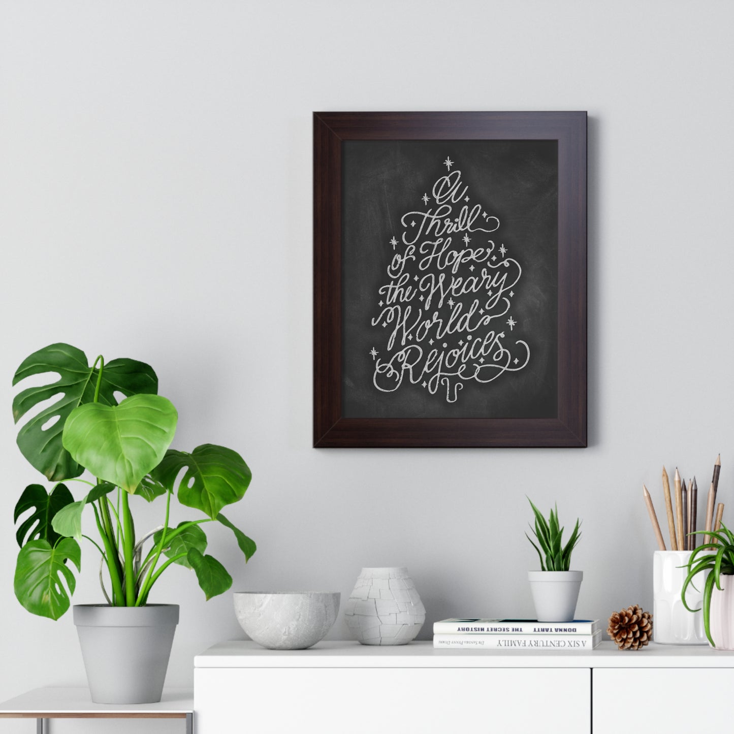 Chalkboard Print - Thrill of Hope (Framed)