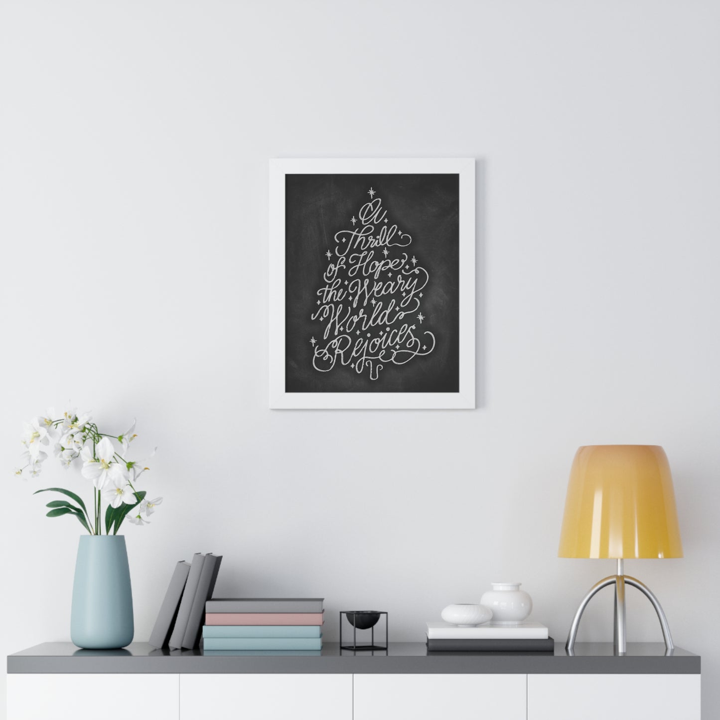 Chalkboard Print - Thrill of Hope (Framed)