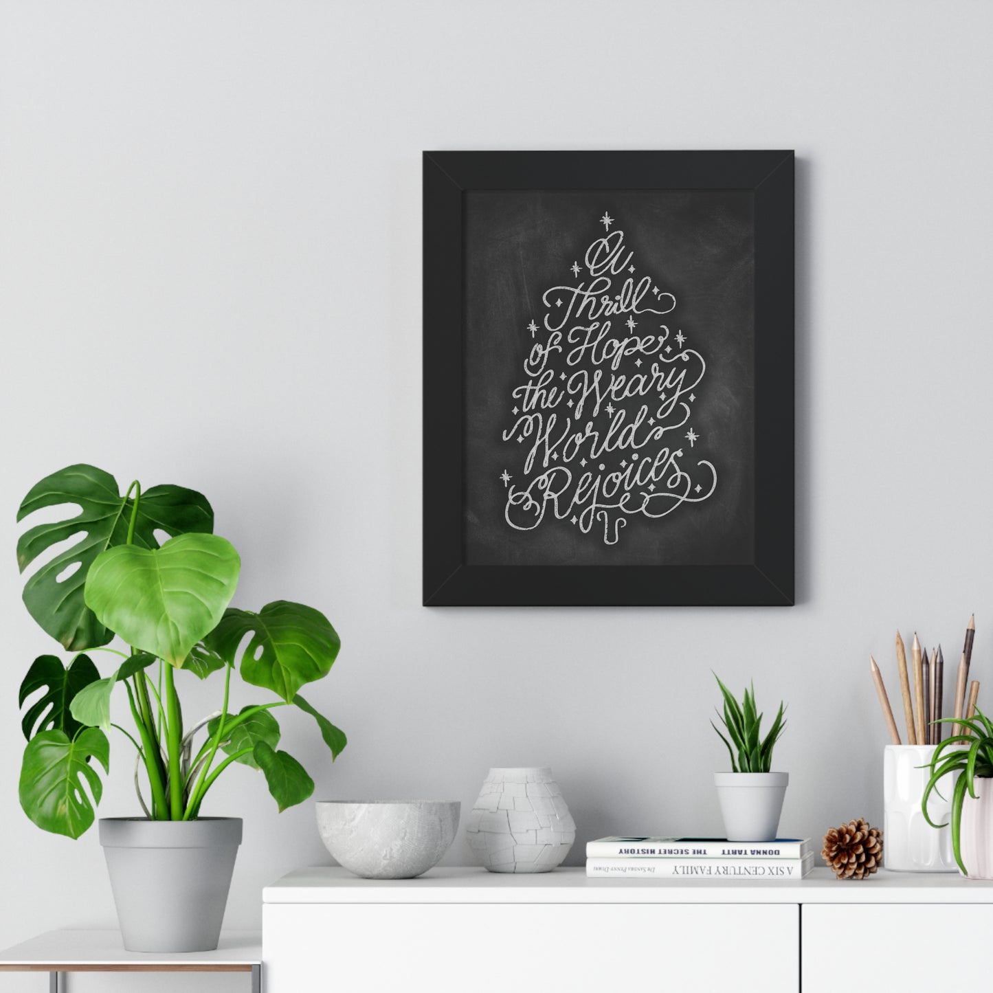 Chalkboard Print - Thrill of Hope (Framed)